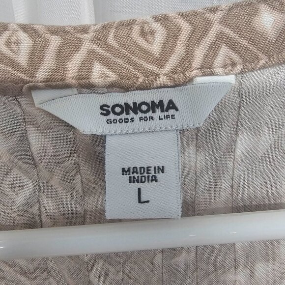 Sonoma Tan Aztec Boho Tank Festival Hippie L - Picture 8 of 11